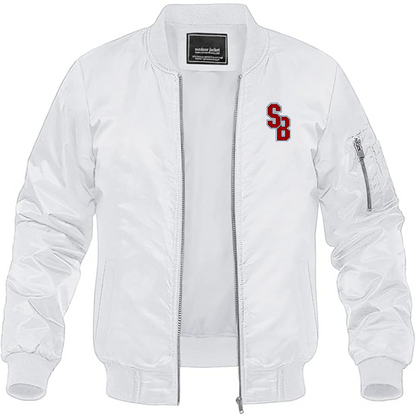 Men's Stony Brook Seawolves Lightweight Bomber Jacket - White