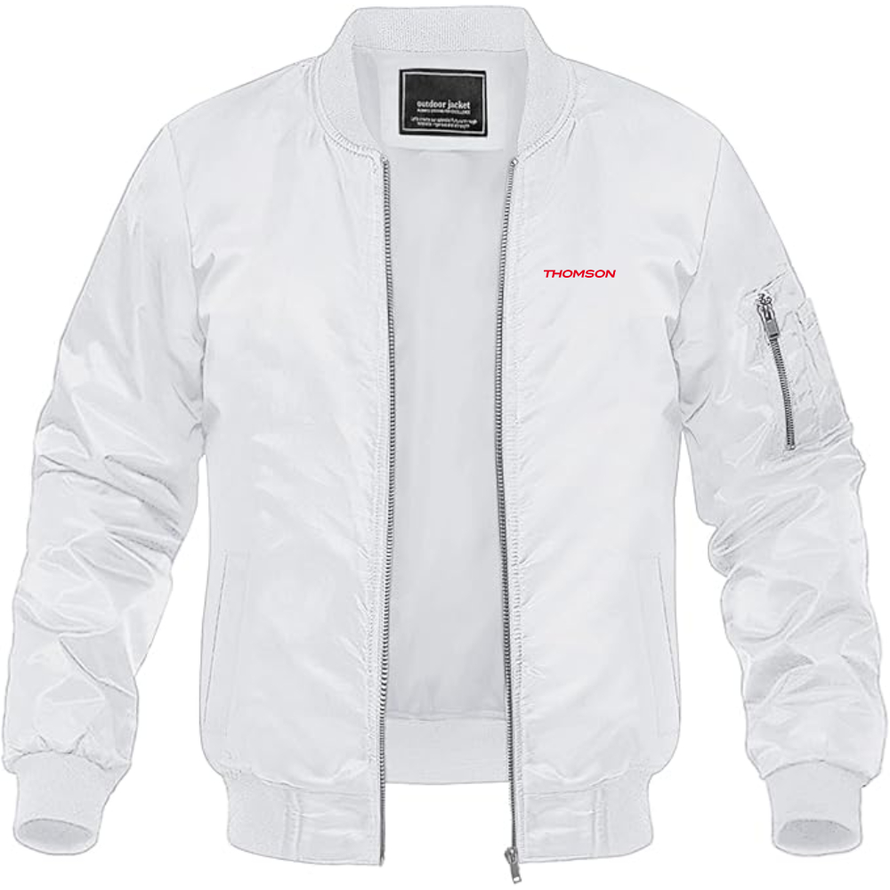 Men's Thomson Logo Lightweight Bomber Jacket Windbreaker Softshell Varsity Jacket Coat