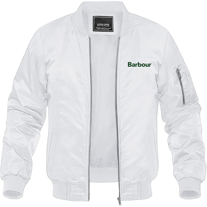 Men's Barbour Logo Lightweight Bomber Jacket Windbreaker Softshell Varsity Jacket Coat