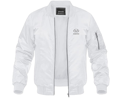 Men's Hawta Logo Lightweight Bomber Jacket Windbreaker Softshell Varsity Jacket Coat