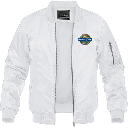 Men's Garden of Life Logo Lightweight Bomber Jacket Windbreaker Softshell Varsity Jacket Coat
