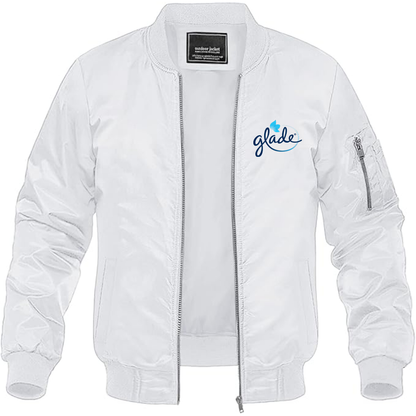 Men's Glade Logo Lightweight Bomber Jacket Windbreaker Softshell Varsity Jacket Coat