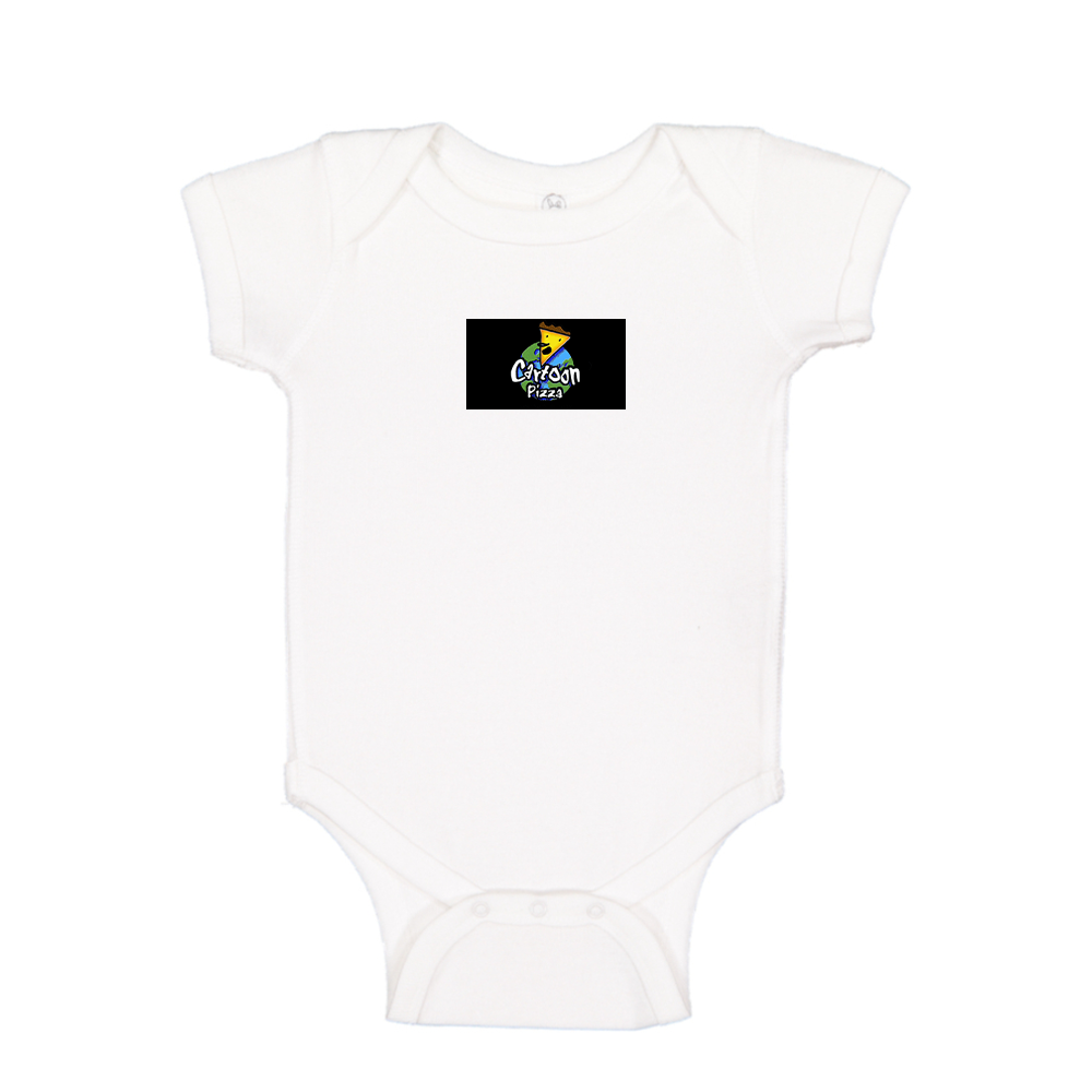 Cartoon Pizza Logo Baby Romper Onesie