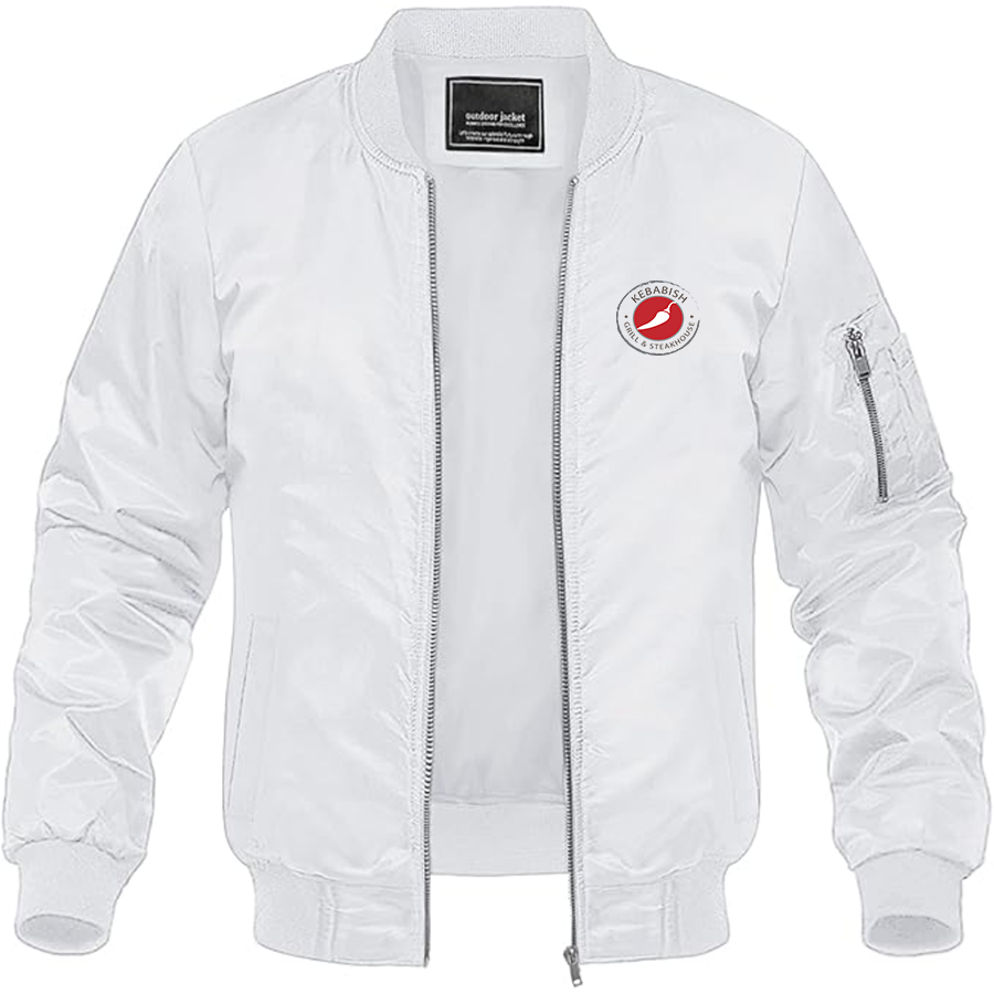 Men's Kebabish Grill & Steakhouse Logo Lightweight Bomber Jacket Windbreaker Softshell Varsity Jacket Coat