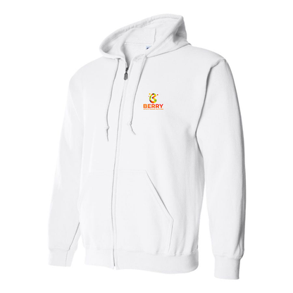 Men's Berry Logo Zipper Hoodie