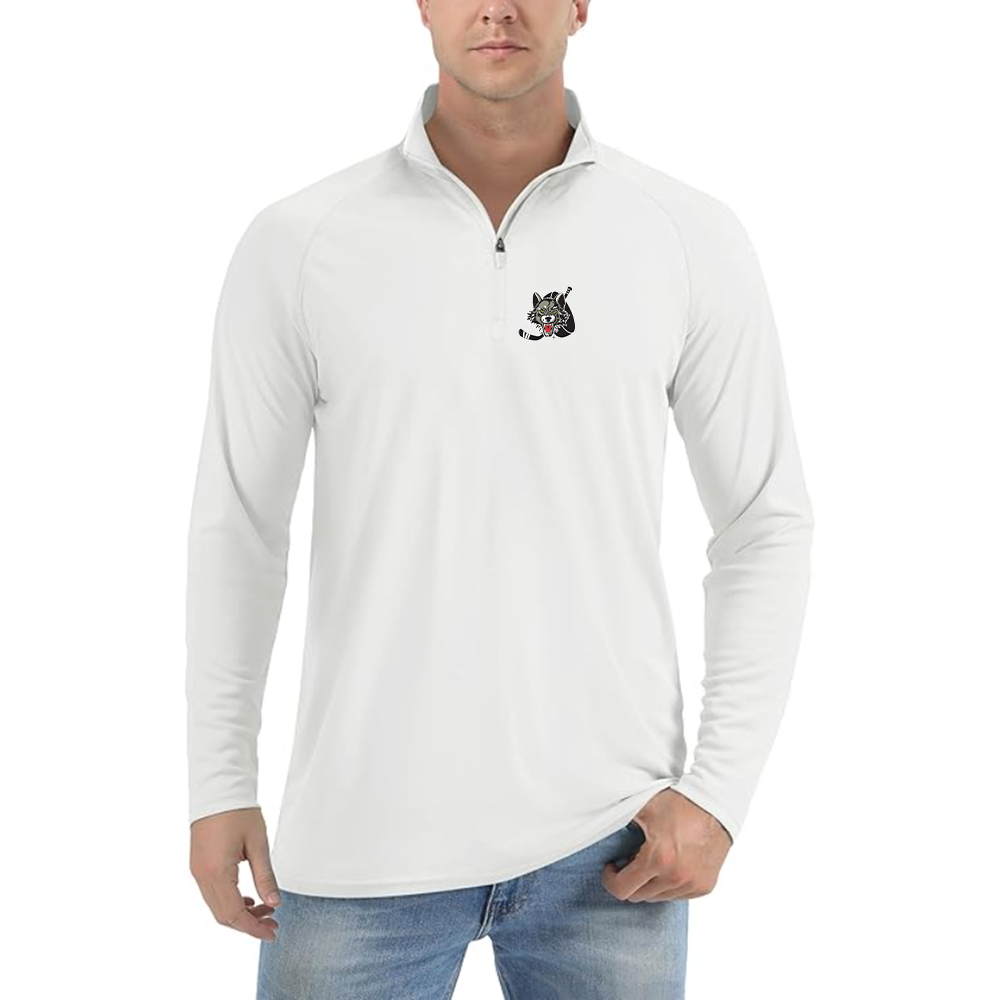 Men's Chicago Wolves Logo Lightweight Quarter-Zip Athletic Shirt Long Sleeve Performance Wear