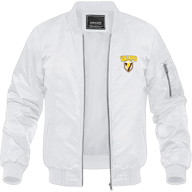 Men's Valparaiso Crusaders Lightweight Bomber Jacket - White