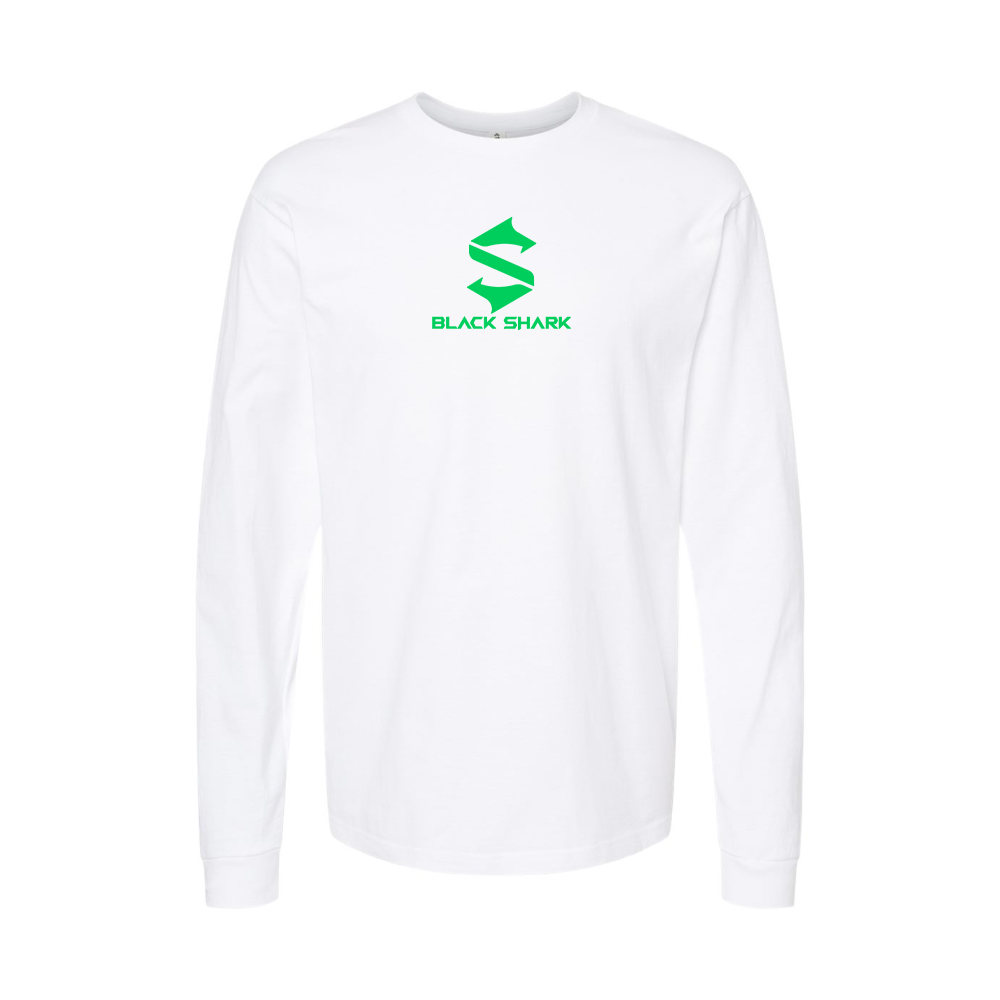 Youth Black Shark Logo Cotton Long Sleeve T-Shirt