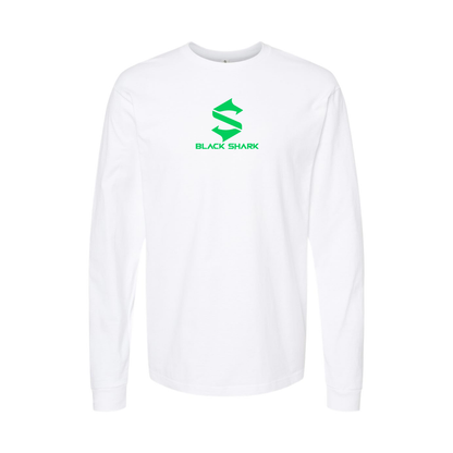 Youth Black Shark Logo Cotton Long Sleeve T-Shirt