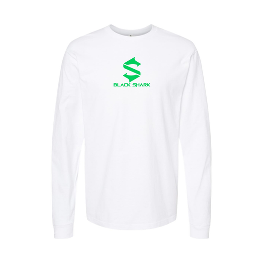Youth Black Shark Logo Cotton Long Sleeve T-Shirt