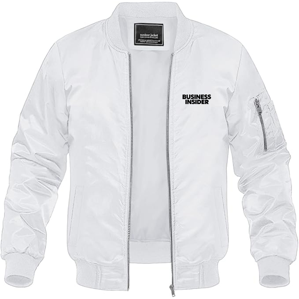 Men's Business Insider Logo Lightweight Bomber Jacket Windbreaker Softshell Varsity Jacket Coat