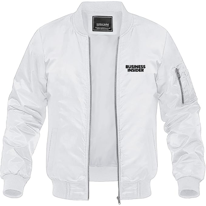 Men's Business Insider Logo Lightweight Bomber Jacket Windbreaker Softshell Varsity Jacket Coat