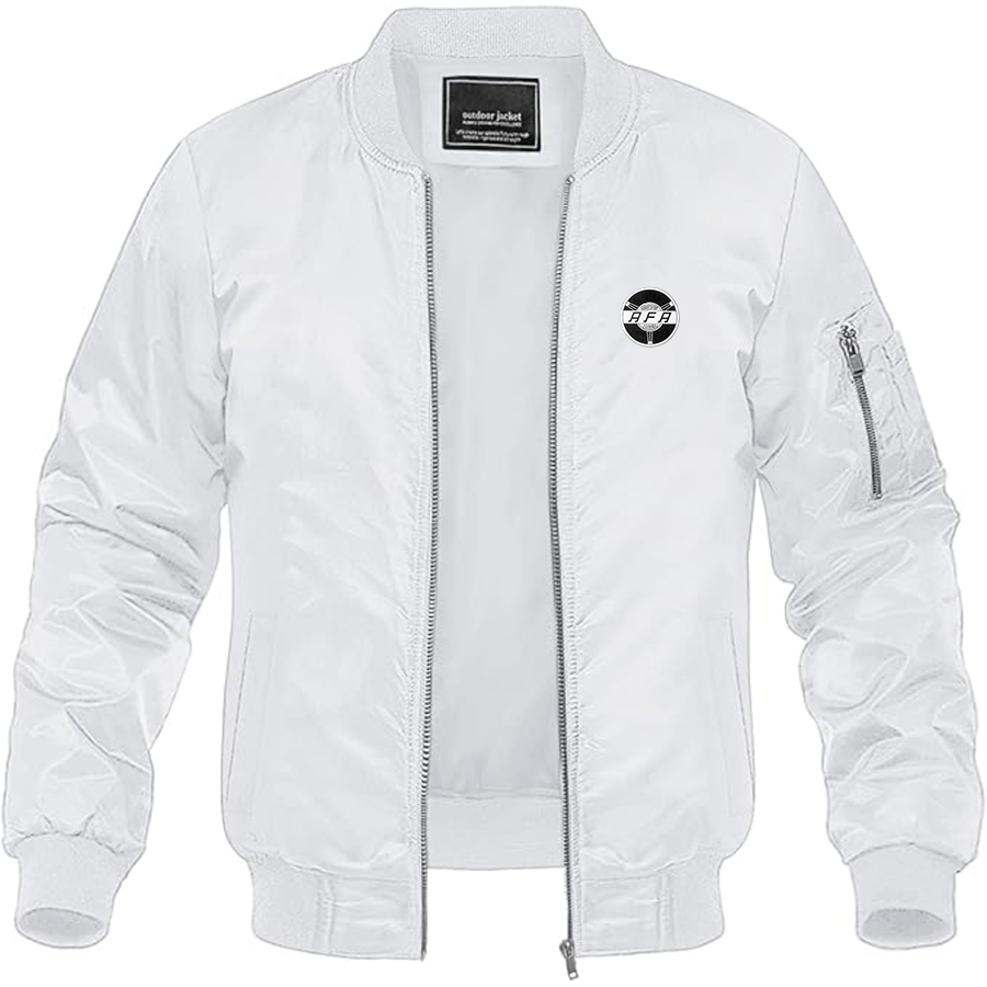 Men's AFA Logo Lightweight Bomber Jacket Windbreaker Softshell Varsity Jacket Coat