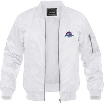Men's Binghamton Rumble Ponies Logo Lightweight Bomber Jacket Windbreaker Softshell Varsity Jacket Coat