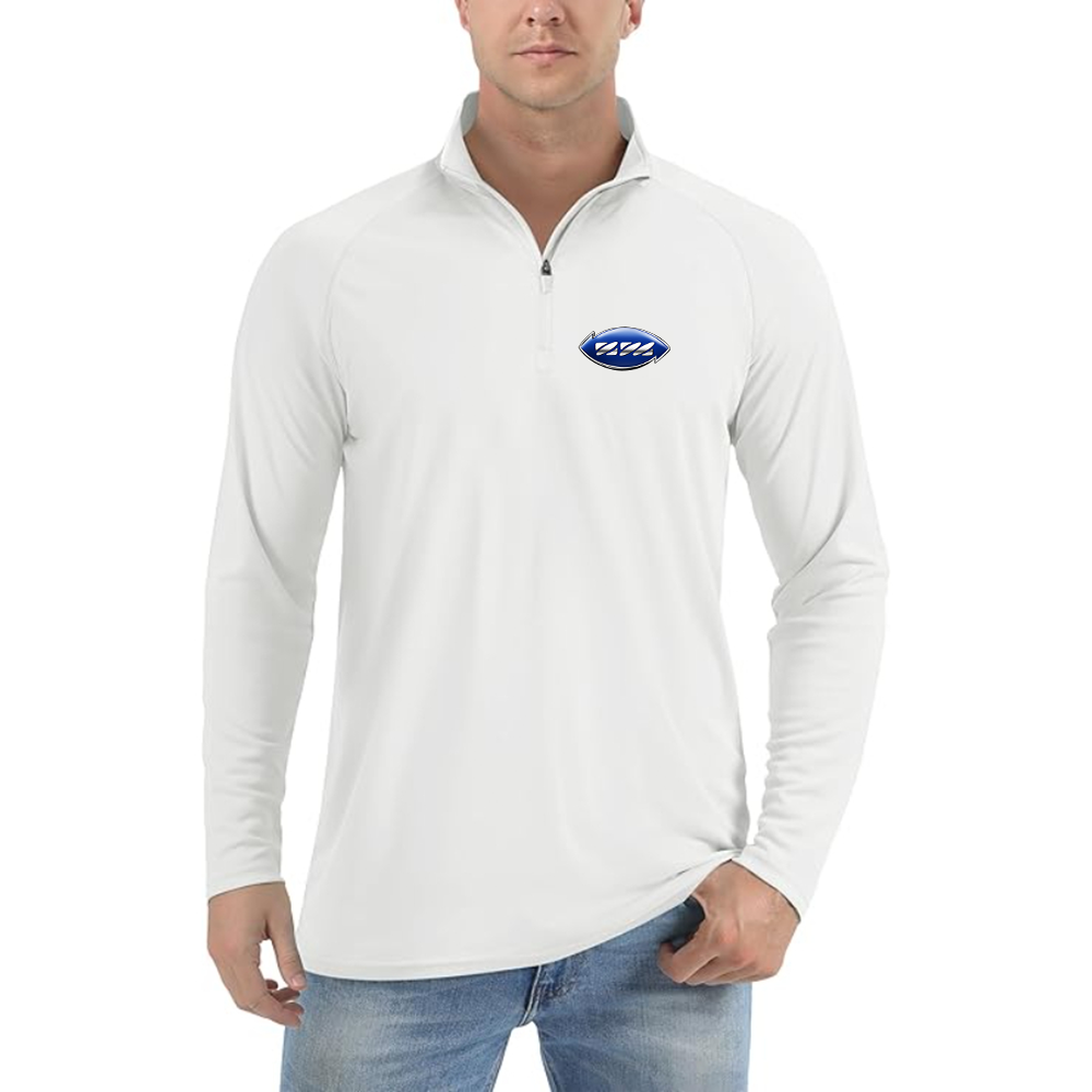 Men's Izh Logo Lightweight Quarter-Zip Athletic Shirt Long Sleeve Performance Wear