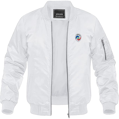 Men's Panoz Logo Lightweight Bomber Jacket Windbreaker Softshell Varsity Jacket Coat