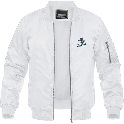 Men's Beloit Sky Carp Logo Lightweight Bomber Jacket Windbreaker Softshell Varsity Jacket Coat