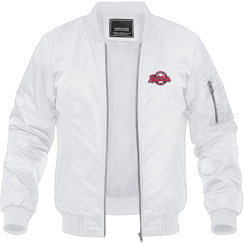 Men's Birmingham Barons Logo Lightweight Bomber Jacket Windbreaker Softshell Varsity Jacket Coat