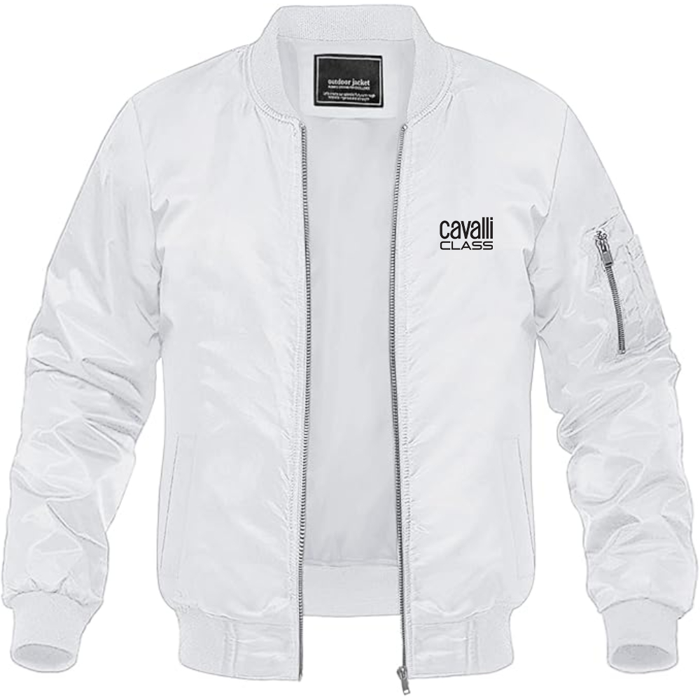 Men's Cavalli Class Logo Lightweight Bomber Jacket Windbreaker Softshell Varsity Jacket Coat