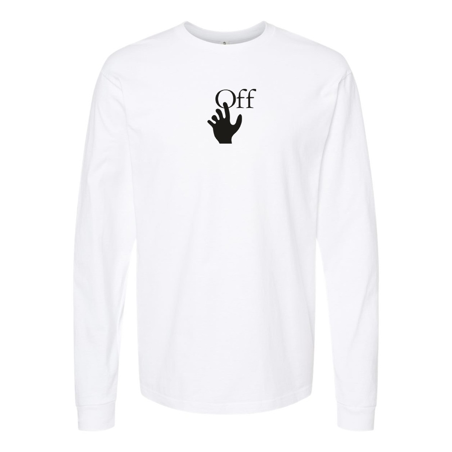 Men's  Off-White Hand Logo Cotton Long Sleeve T-Shirt