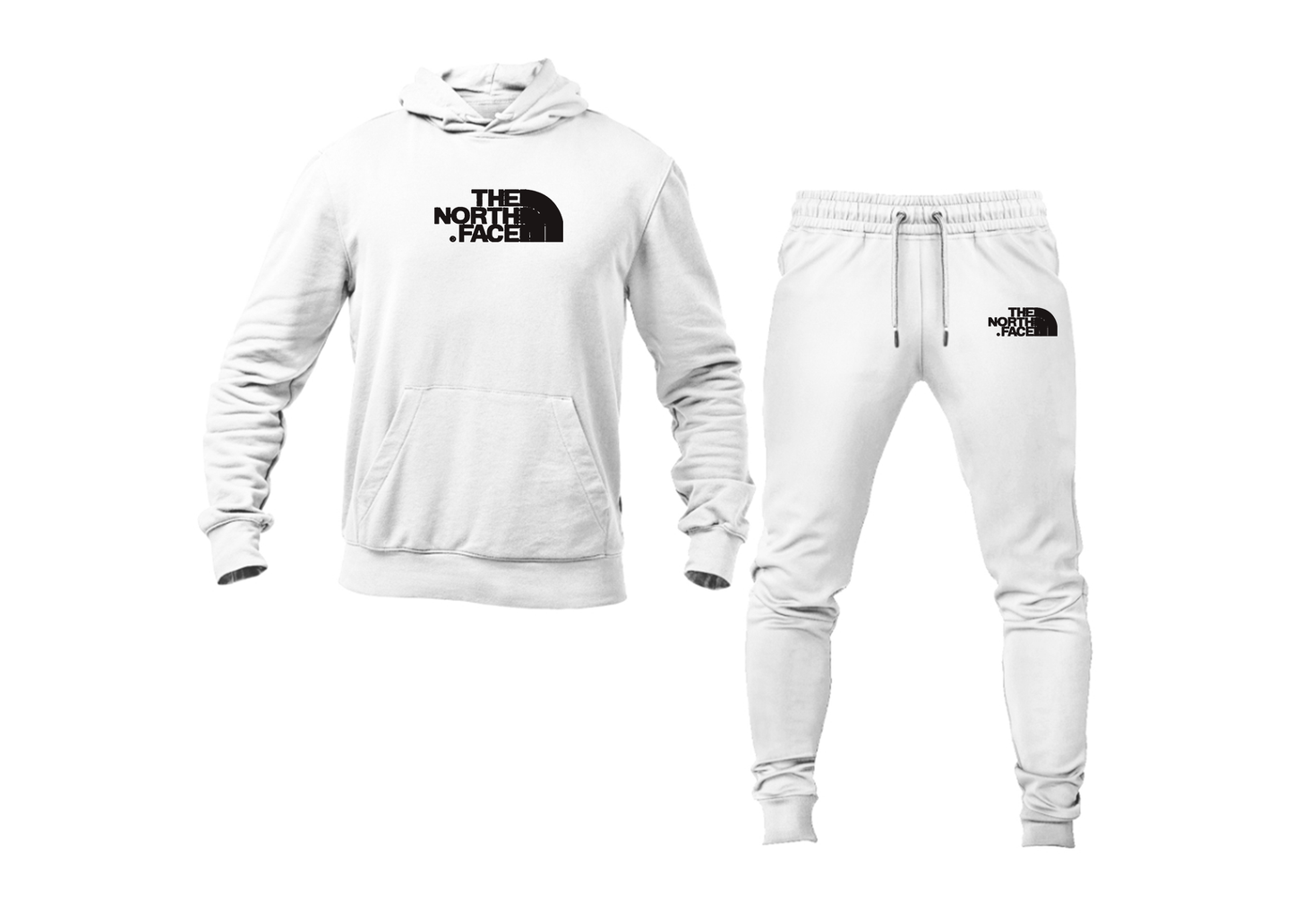 Men's The North Face Black Logo white Hoodie Joggers Set