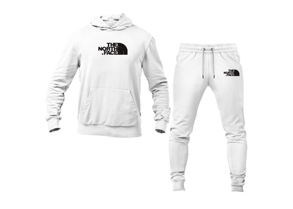 Men's The North Face Black Logo white Hoodie Joggers Set