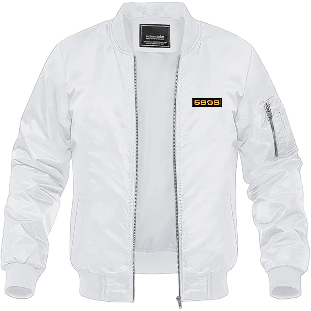 Men's 5sos Logo Lightweight Bomber Jacket Windbreaker Softshell Varsity Jacket Coat