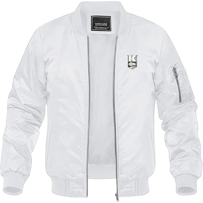 Men's Kaiser Logo Lightweight Bomber Jacket Windbreaker Softshell Varsity Jacket Coat