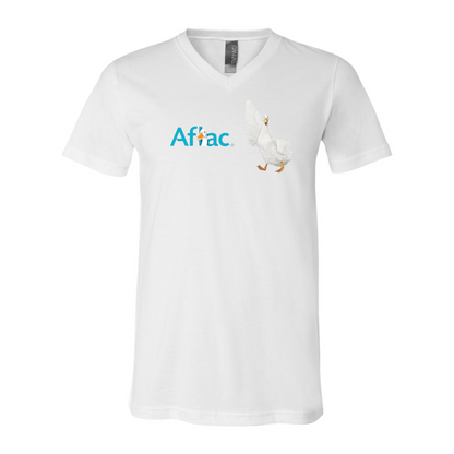 Aflac Logo and Duck BELLA  CANVAS - Jersey V-Neck T-Shirt