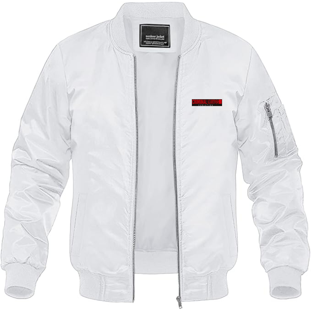 Men's Criminal Minds Logo Lightweight Bomber Jacket Windbreaker Softshell Varsity Jacket Coat