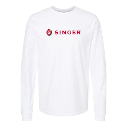 Men's Singer Logo Cotton Long Sleeve T-Shirt