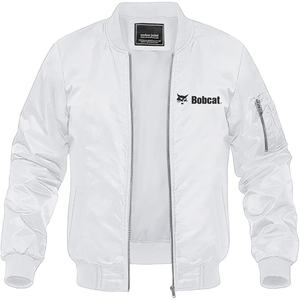 Men's Bobcat Company Logo Lightweight Bomber Jacket Windbreaker Softshell Varsity Jacket Coat