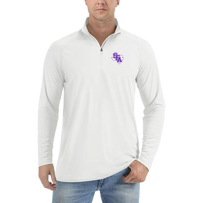 Men's Stephen F. Austin Lumberjacks Lightweight Quarter-Zip Athletic Shirt Long Sleeve Western Carolina Catamounts - White