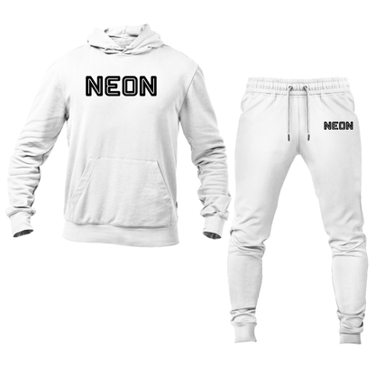 Men's Neon Logo Hoodie Joggers Set