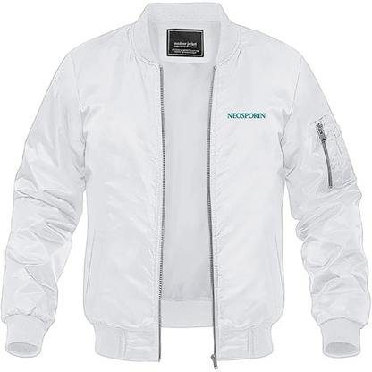 Men's Neosporin Logo Lightweight Bomber Jacket Windbreaker Softshell Varsity Jacket Coat