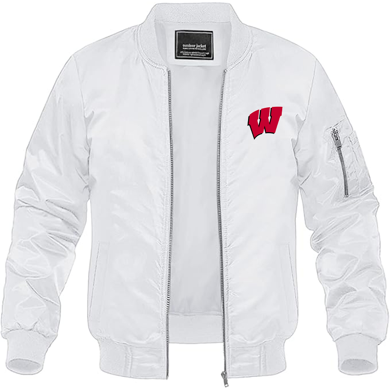 Men's Wisconsin Badgers Lightweight Bomber Jacket - White