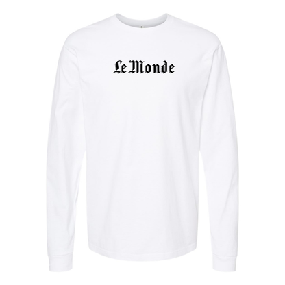 Men's Le Monde Logo Cotton Long Sleeve T-Shirt