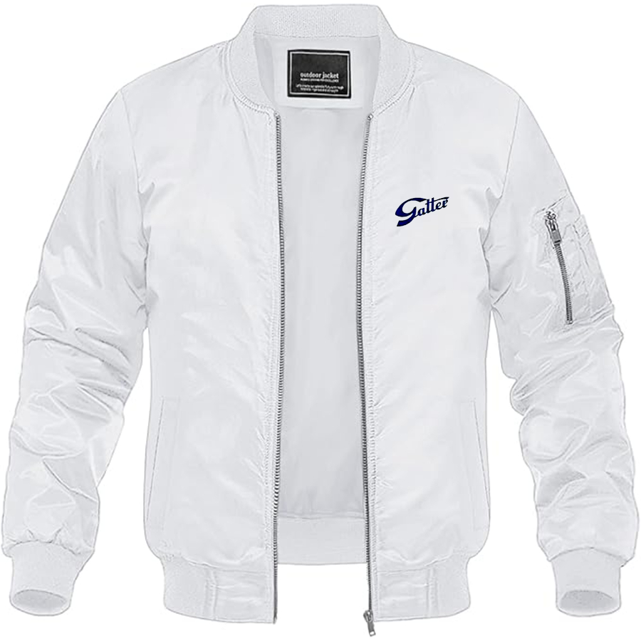 Men's Gatter Logo Lightweight Bomber Jacket Windbreaker Softshell Varsity Jacket Coat