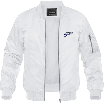 Men's Gatter Logo Lightweight Bomber Jacket Windbreaker Softshell Varsity Jacket Coat