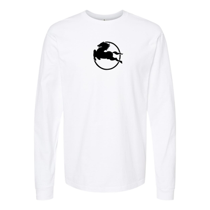 Men's Pegaso Logo Cotton Long Sleeve T-Shirt