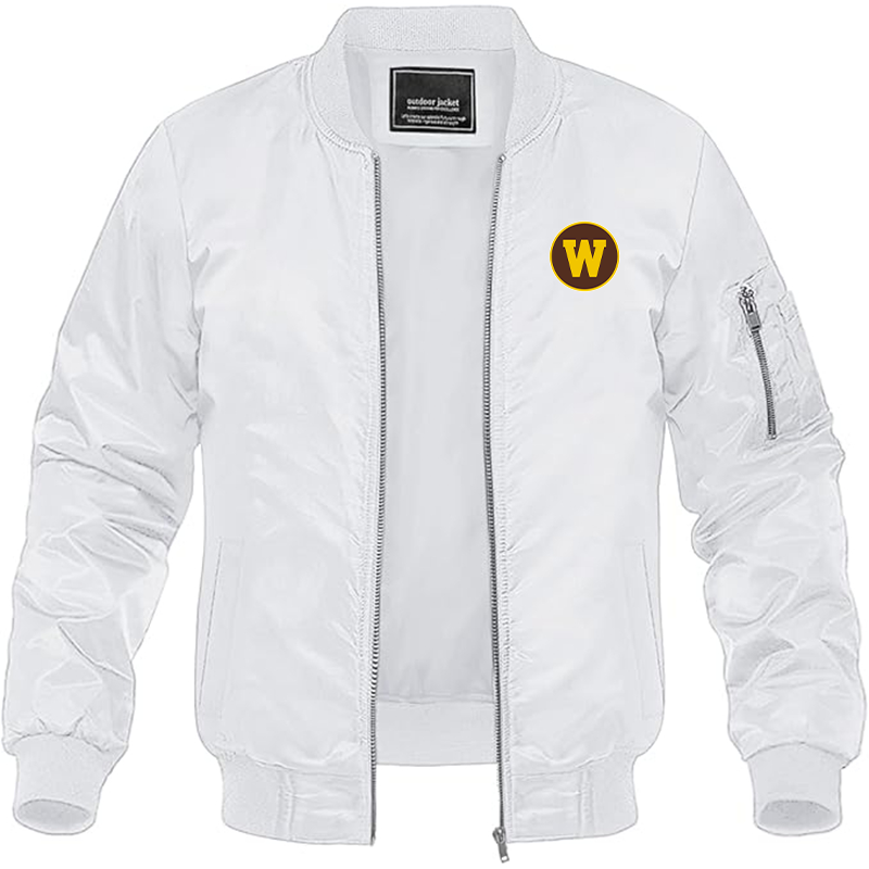 Men's Western Michigan Broncos Lightweight Bomber Jacket - White