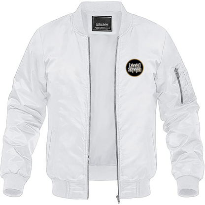 Men's Lynyrd Skynyrd Logo Lightweight Bomber Jacket Windbreaker Softshell Varsity Jacket Coat