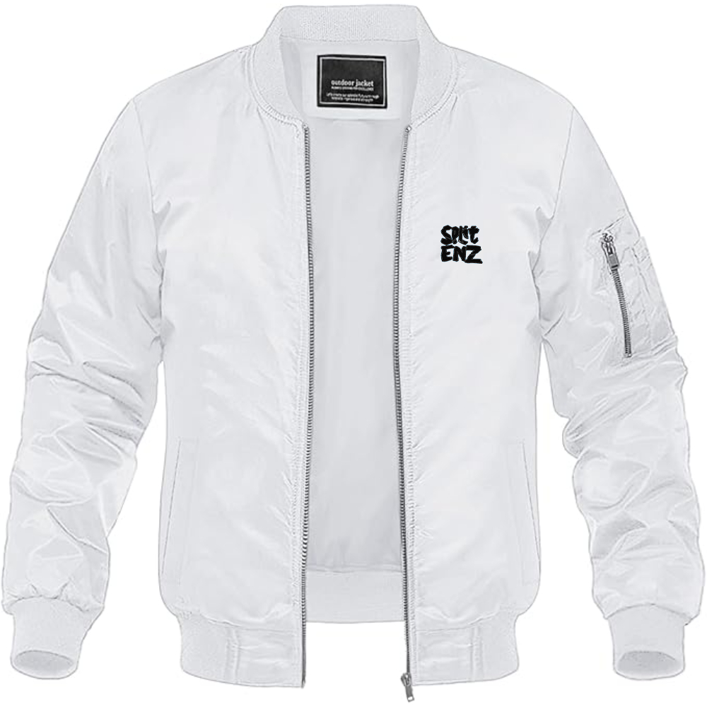 Men's Split Enz Logo Lightweight Bomber Jacket Windbreaker Softshell Varsity Jacket Coat