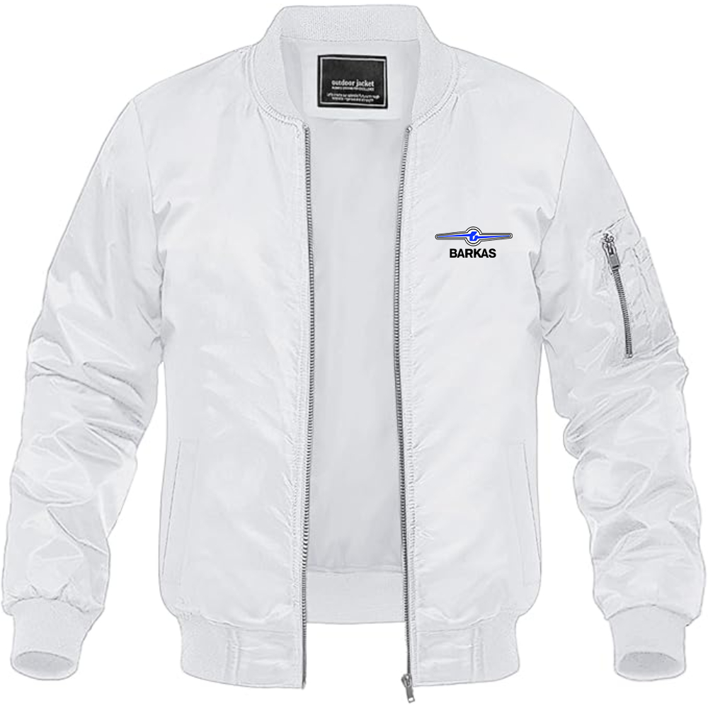 Men's Barkas Logo Lightweight Bomber Jacket Windbreaker Softshell Varsity Jacket Coat