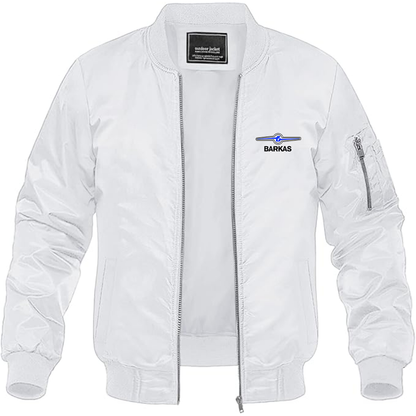 Men's Barkas Logo Lightweight Bomber Jacket Windbreaker Softshell Varsity Jacket Coat