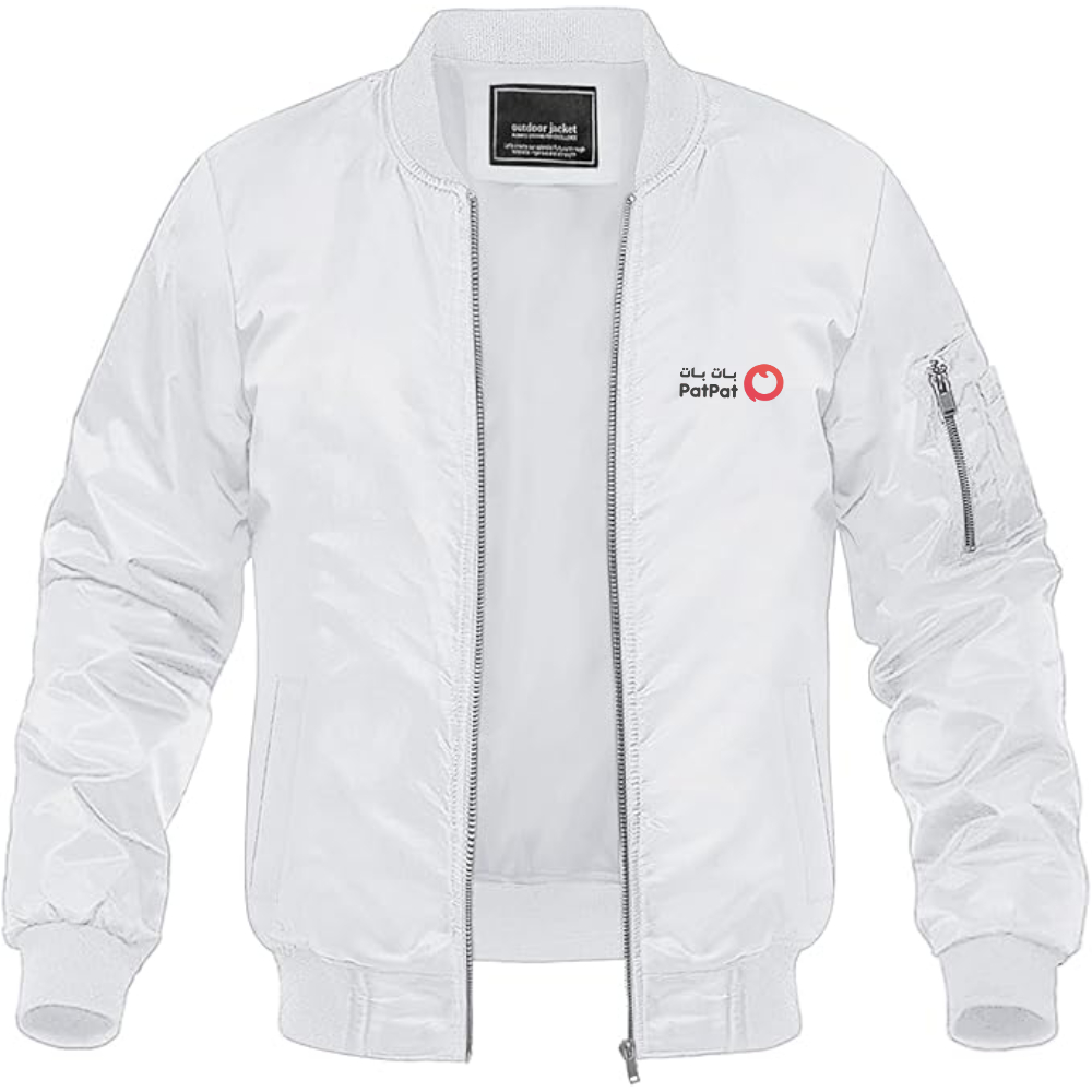 Men's PatPat Logo Lightweight Bomber Jacket Windbreaker Softshell Varsity Jacket Coat