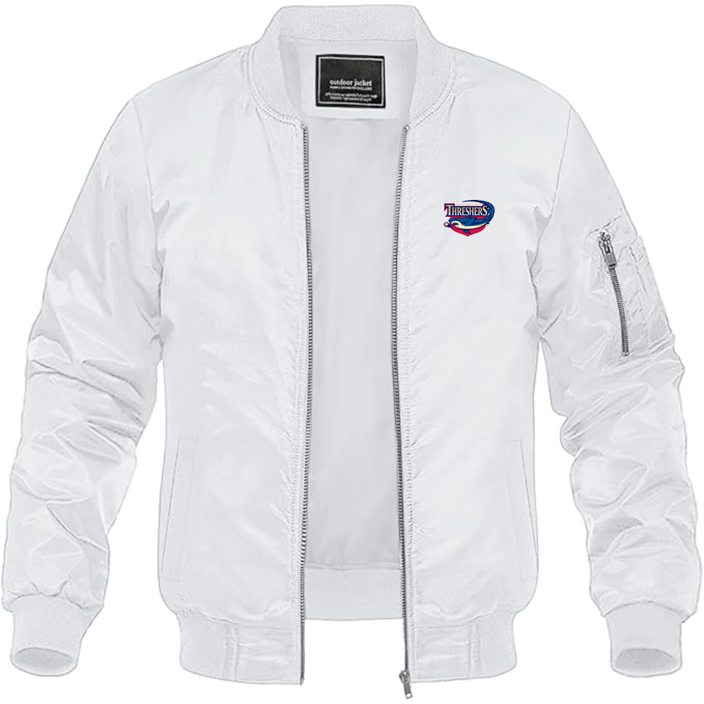 Men's Clearwater Threshers Logo Lightweight Bomber Jacket Windbreaker Softshell Varsity Jacket Coat
