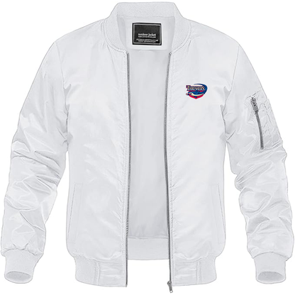 Men's Clearwater Threshers Logo Lightweight Bomber Jacket Windbreaker Softshell Varsity Jacket Coat