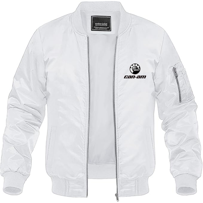 Men's Can-Am Logo Lightweight Bomber Jacket Windbreaker Softshell Varsity Jacket Coat