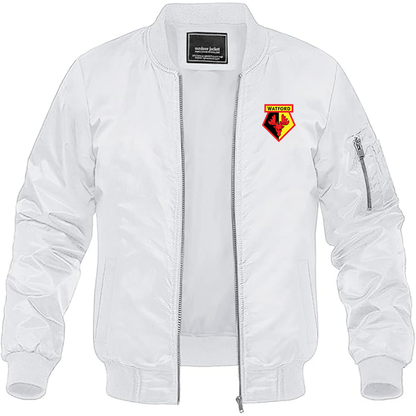 Men's Watford Soccer Lightweight Bomber Jacket - White
